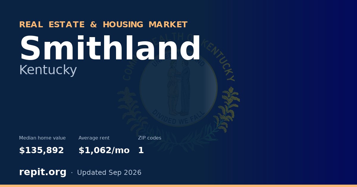 Smithland, KY real estate and housing market — median home value $135,892, average rent $1,062/mo, 1 ZIP code