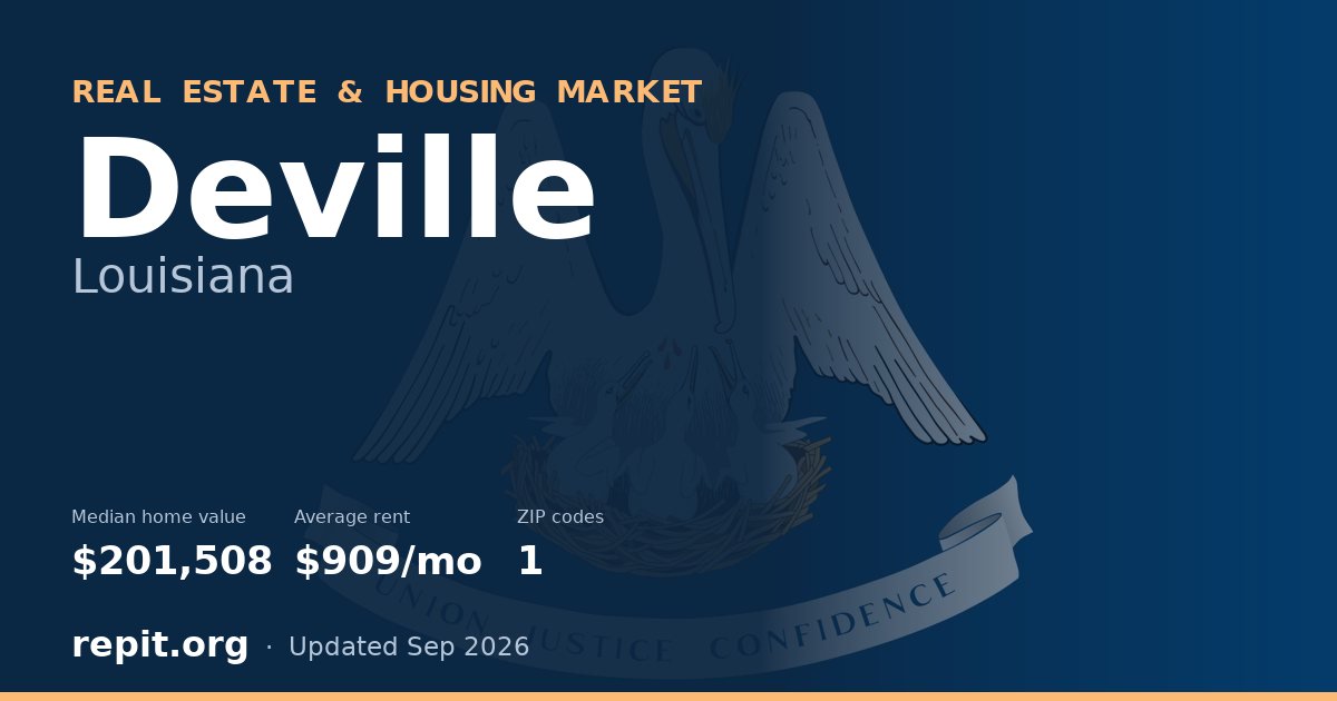 Deville, LA real estate and housing market — median home value $201,508, average rent $909/mo, 1 ZIP code