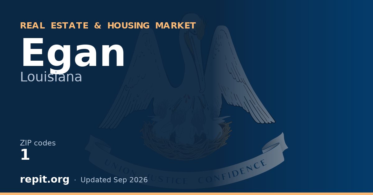 Egan, LA real estate and housing market — 1 ZIP code