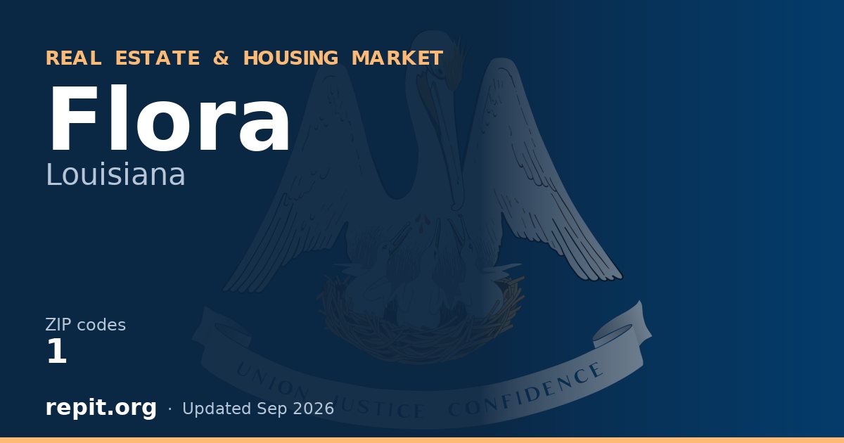 Flora, LA real estate and housing market — 1 ZIP code