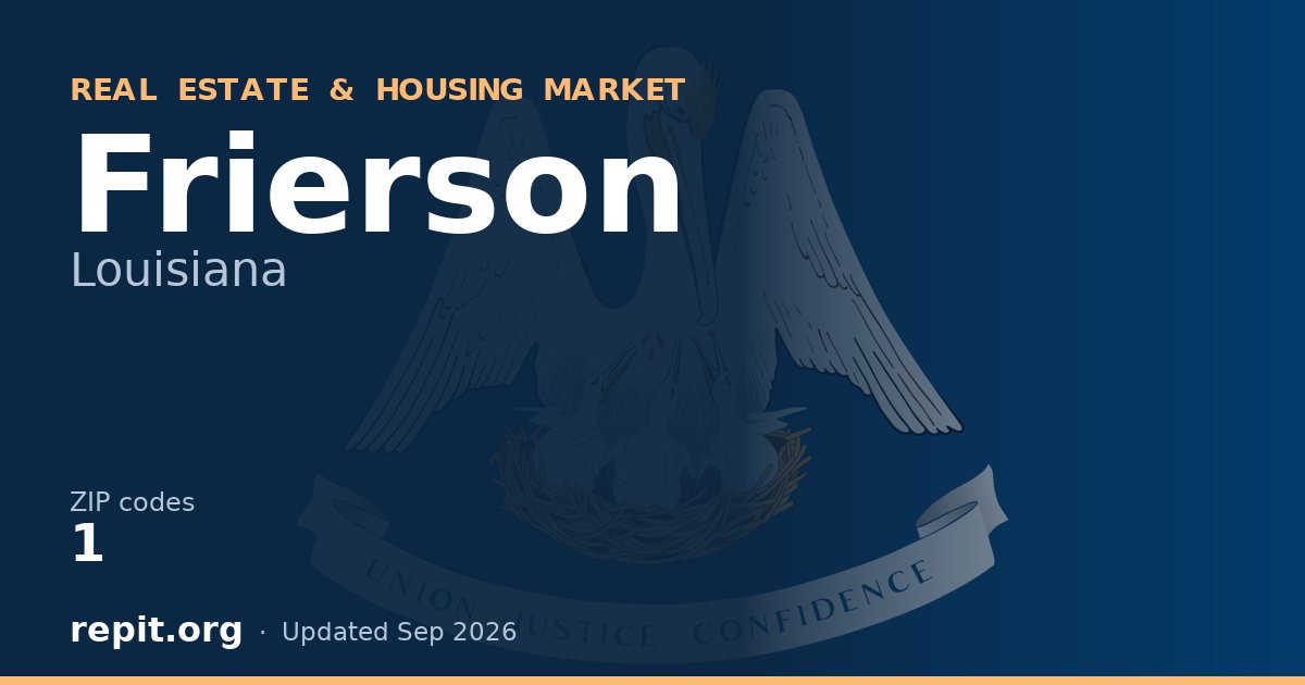 Frierson, LA real estate and housing market — 1 ZIP code
