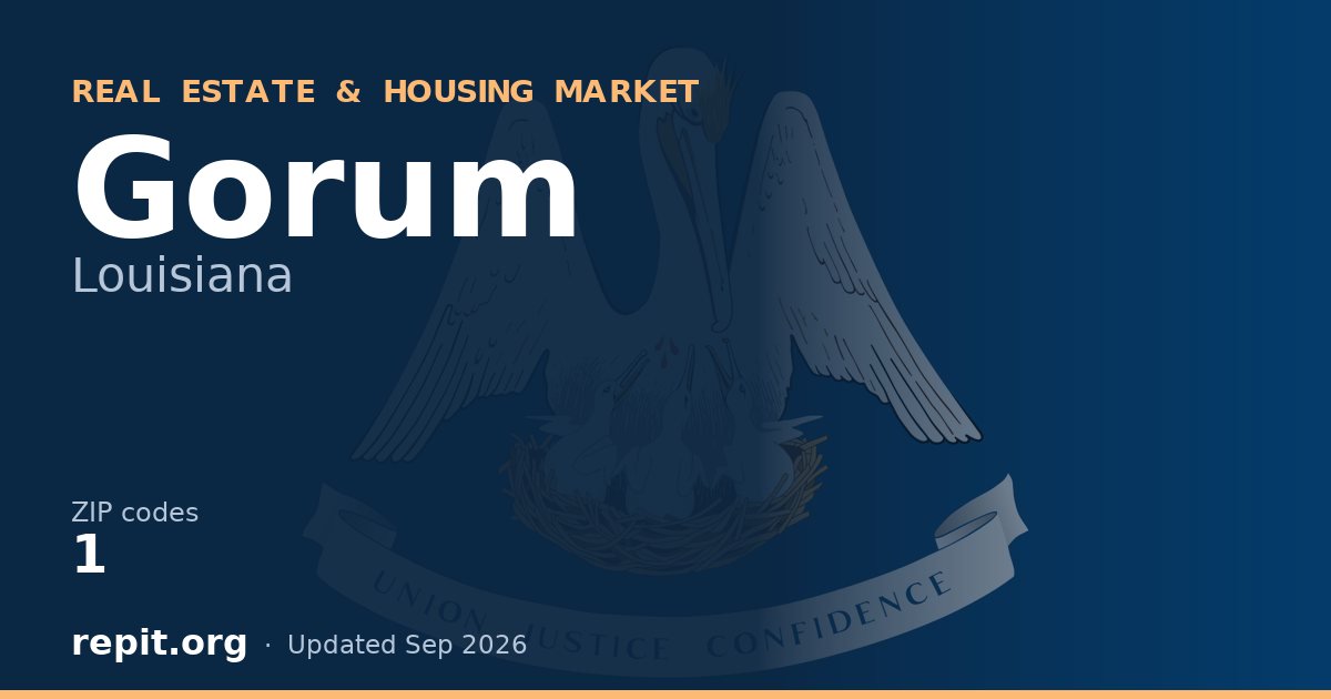 Gorum, LA real estate and housing market — 1 ZIP code