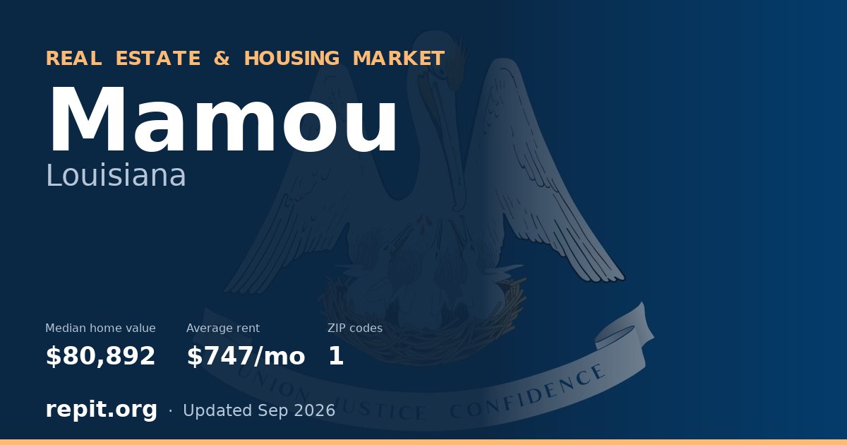 Mamou, LA real estate and housing market — median home value $80,892, average rent $747/mo, 1 ZIP code