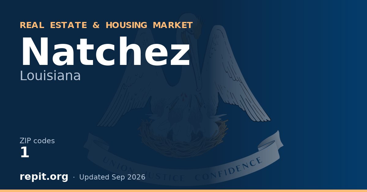 Natchez, LA real estate and housing market — 1 ZIP code