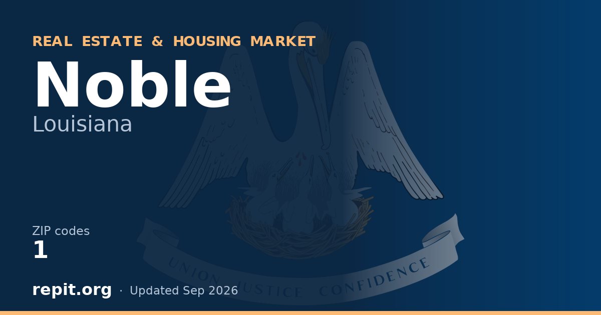 Noble, LA real estate and housing market — 1 ZIP code