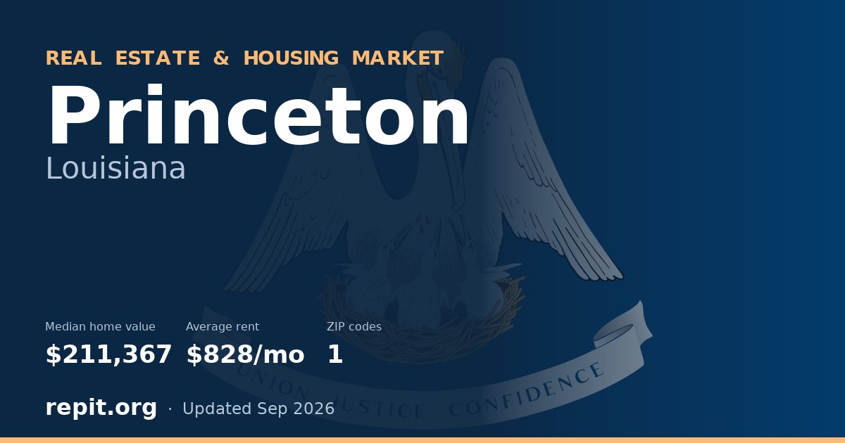 Princeton, LA real estate and housing market — median home value $211,367, average rent $828/mo, 1 ZIP code