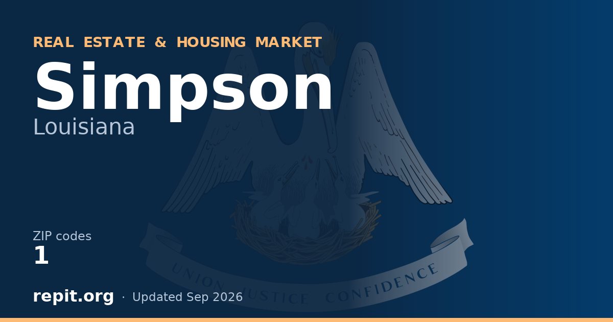 Simpson, LA real estate and housing market — 1 ZIP code