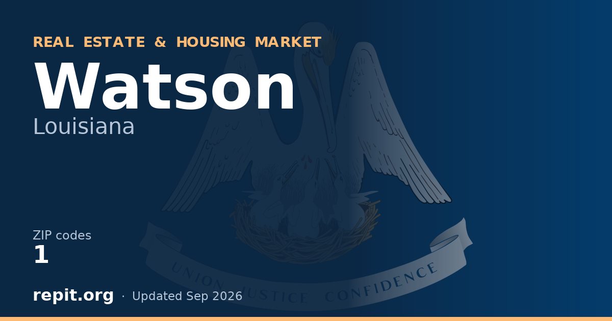 Watson, LA real estate and housing market — 1 ZIP code