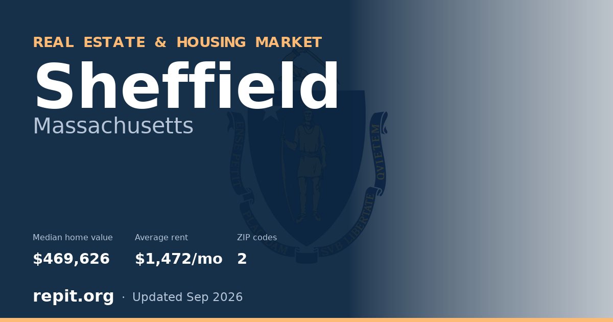 Sheffield, MA real estate and housing market — median home value $469,626, average rent $1,472/mo, 2 ZIP codes