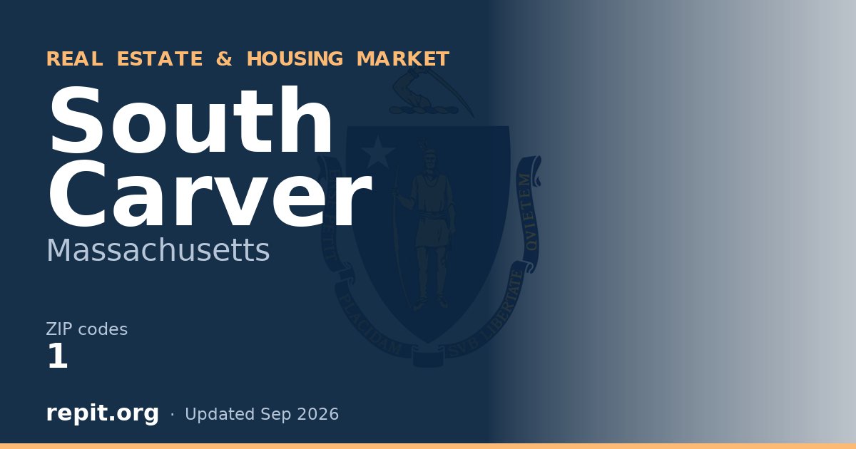 South Carver, MA real estate and housing market — 1 ZIP code