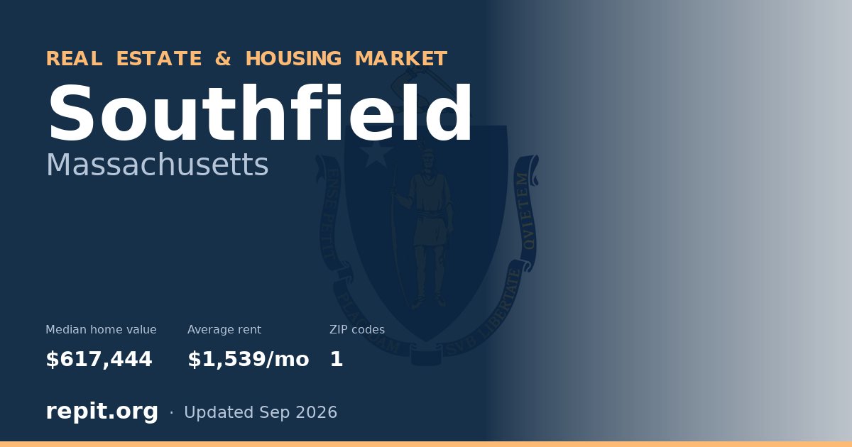 Southfield, MA real estate and housing market — median home value $617,444, average rent $1,539/mo, 1 ZIP code