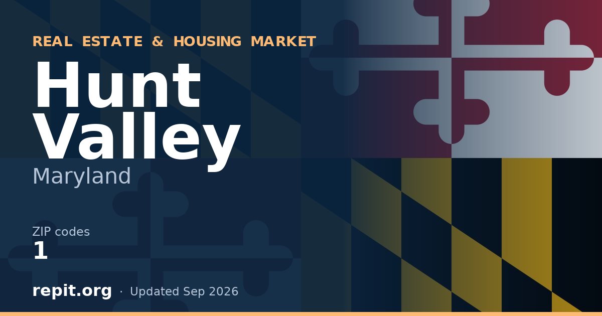 Hunt Valley, MD real estate and housing market — 1 ZIP code