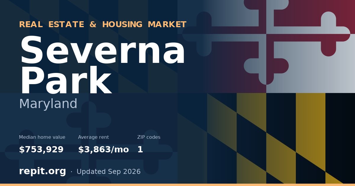 Severna Park, MD real estate and housing market — median home value $753,929, average rent $3,863/mo, 1 ZIP code
