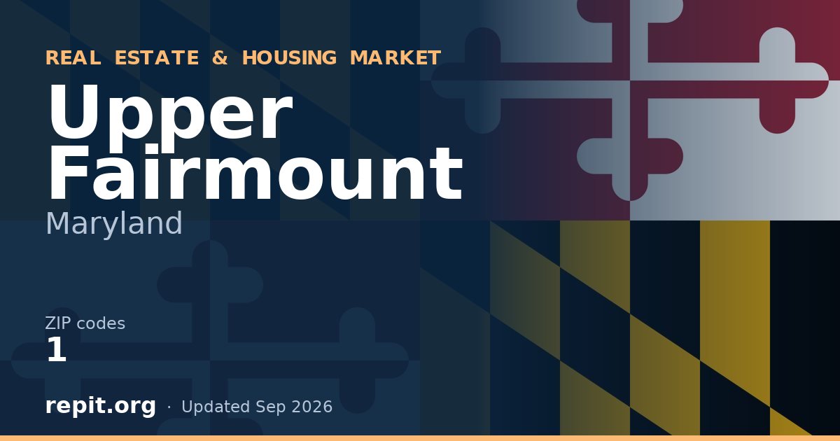 Upper Fairmount, MD real estate and housing market — 1 ZIP code