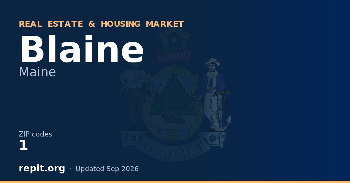 Blaine, ME real estate and housing market — 1 ZIP code