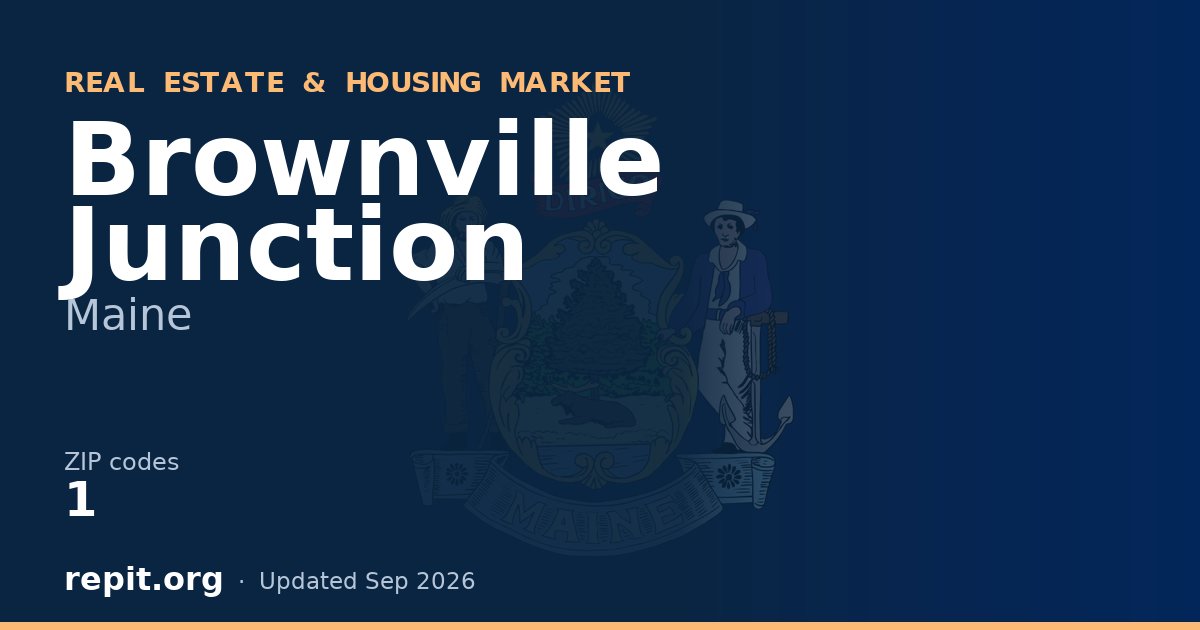 Brownville Junction, ME real estate and housing market — 1 ZIP code