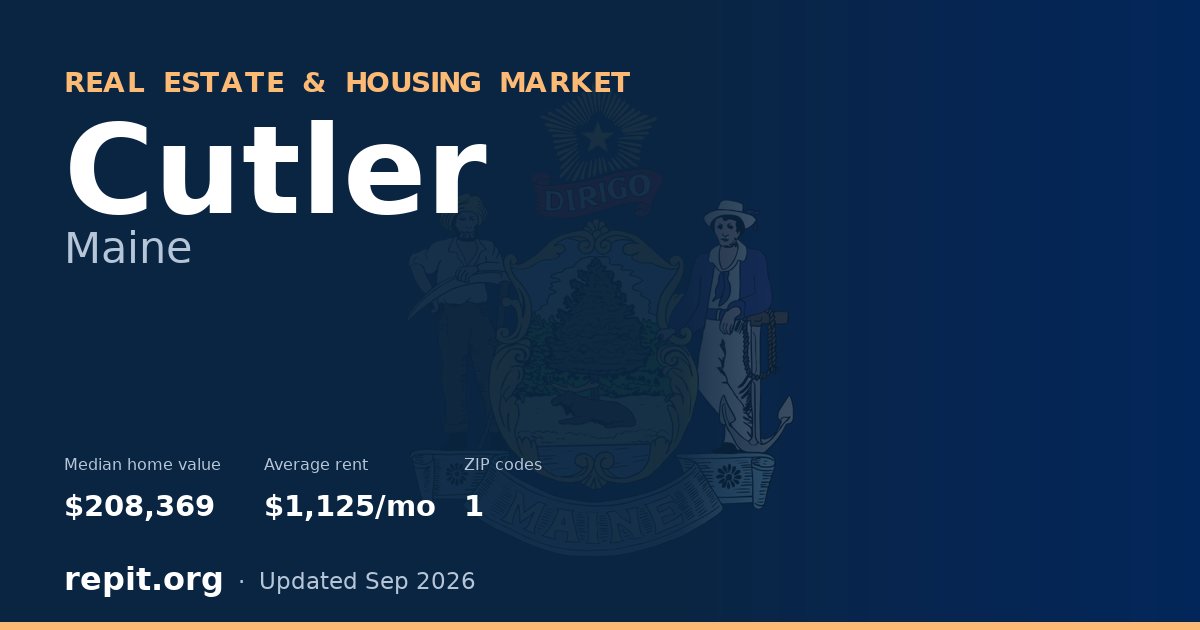 Cutler, ME real estate and housing market — median home value $208,369, average rent $1,125/mo, 1 ZIP code