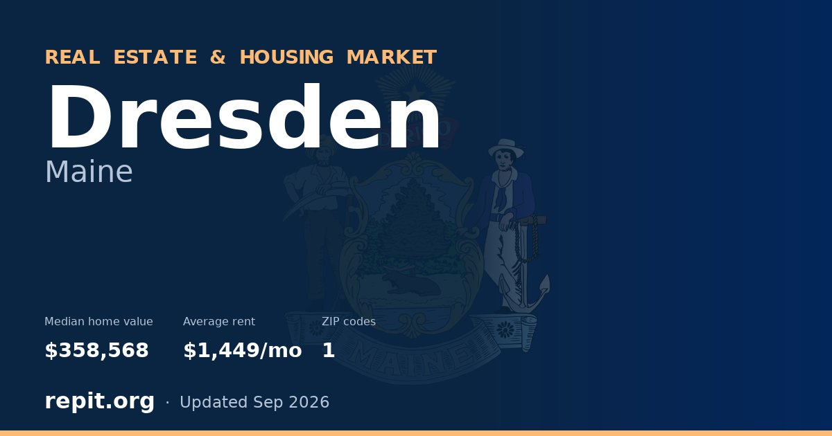 Dresden, ME real estate and housing market — median home value $358,568, average rent $1,449/mo, 1 ZIP code