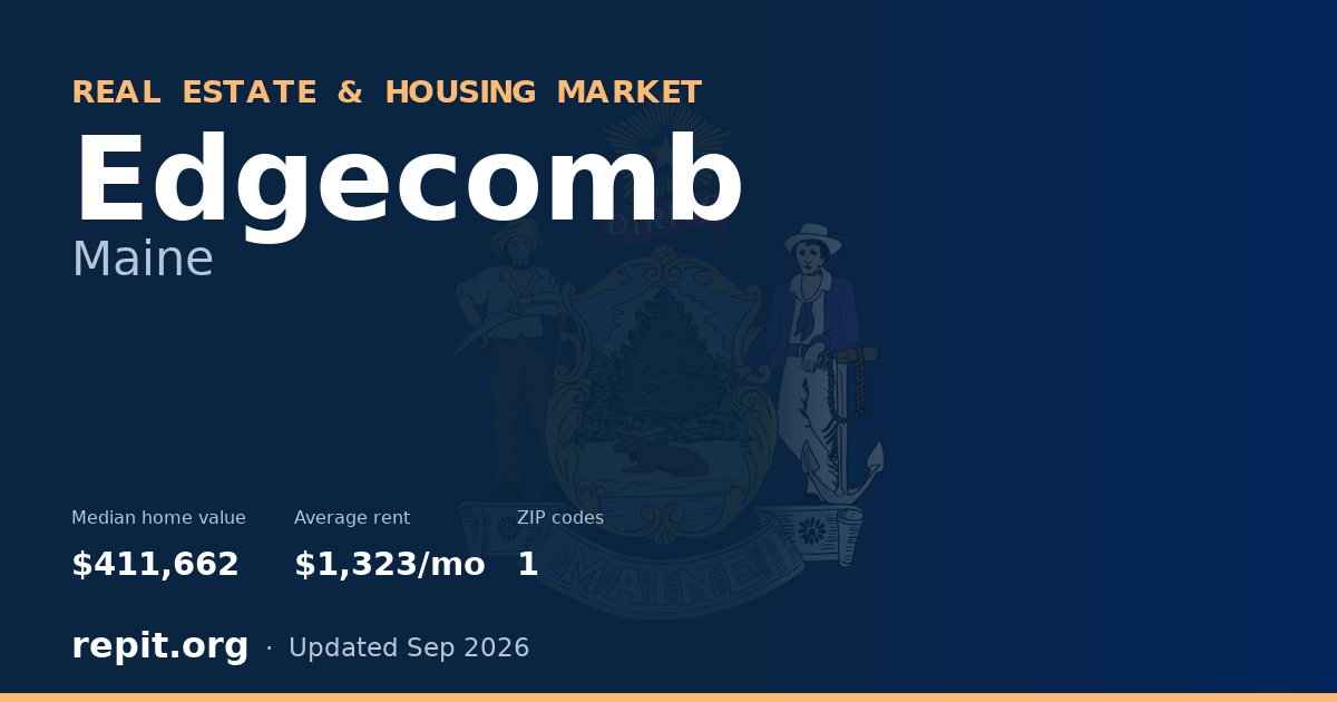 Edgecomb, ME real estate and housing market — median home value $411,662, average rent $1,323/mo, 1 ZIP code