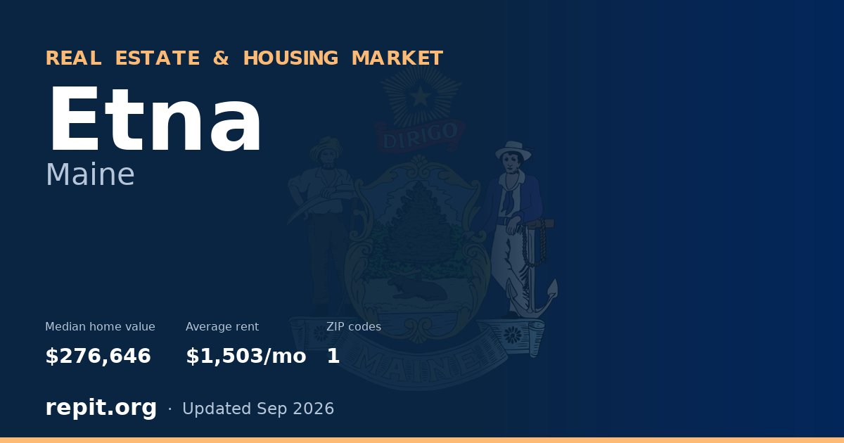 Etna, ME real estate and housing market — median home value $276,646, average rent $1,503/mo, 1 ZIP code