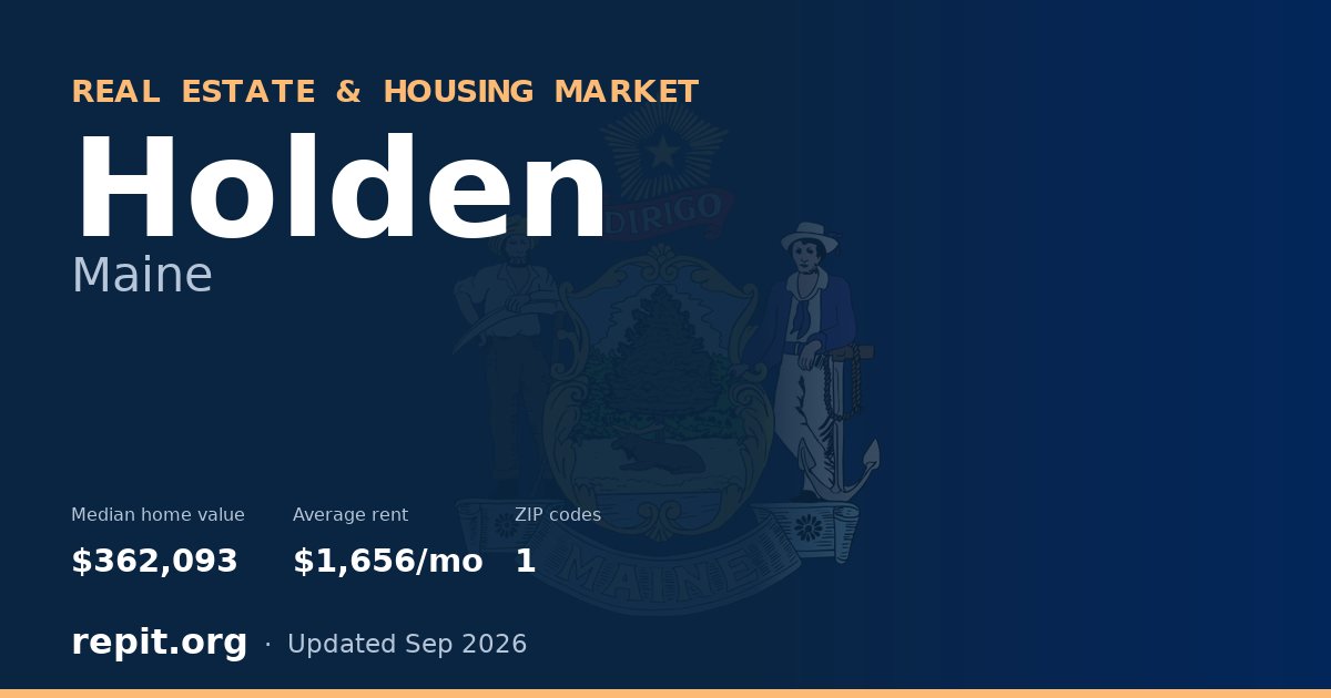 Holden, ME real estate and housing market — median home value $362,093, average rent $1,656/mo, 1 ZIP code