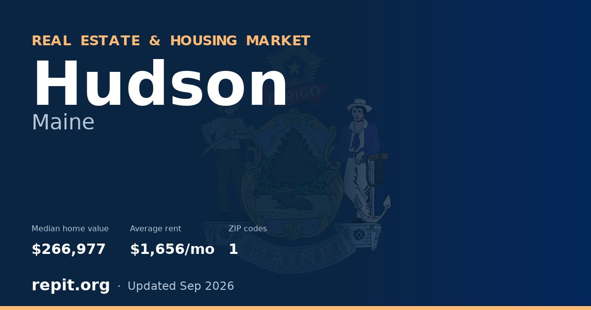 Hudson, ME real estate and housing market — median home value $266,977, average rent $1,656/mo, 1 ZIP code