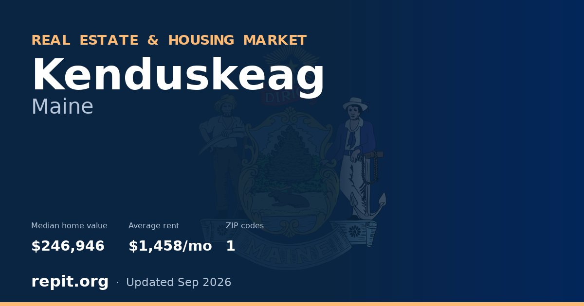 Kenduskeag, ME real estate and housing market — median home value $246,946, average rent $1,458/mo, 1 ZIP code
