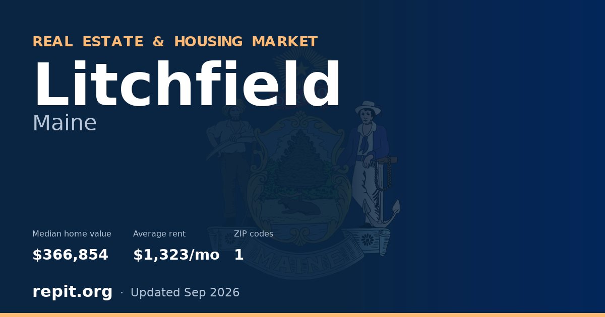 Litchfield, ME real estate and housing market — median home value $366,854, average rent $1,323/mo, 1 ZIP code