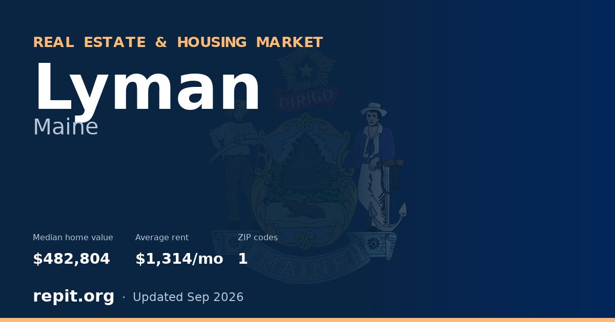 Lyman, ME real estate and housing market — median home value $482,804, average rent $1,314/mo, 1 ZIP code