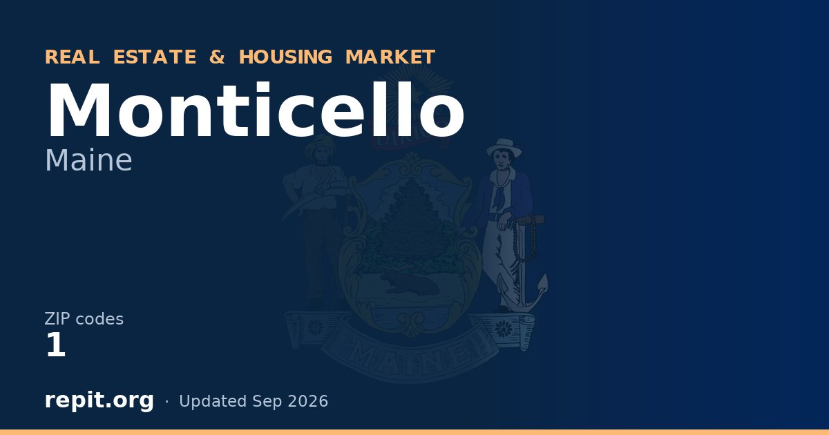 Monticello, ME real estate and housing market — 1 ZIP code