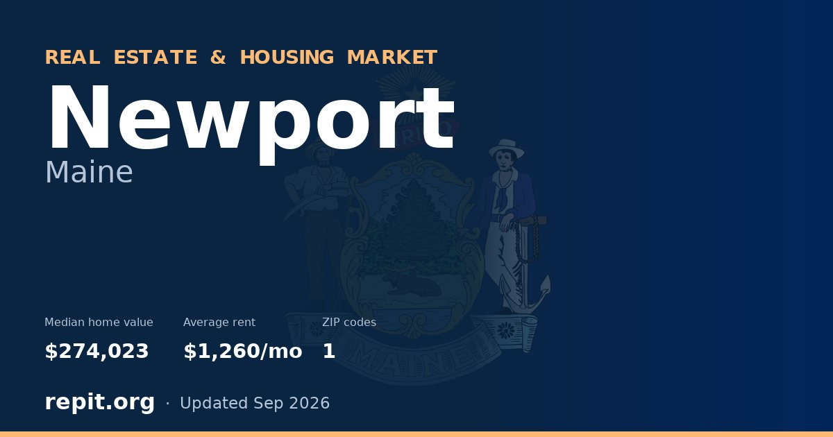 Newport, ME real estate and housing market — median home value $274,023, average rent $1,260/mo, 1 ZIP code