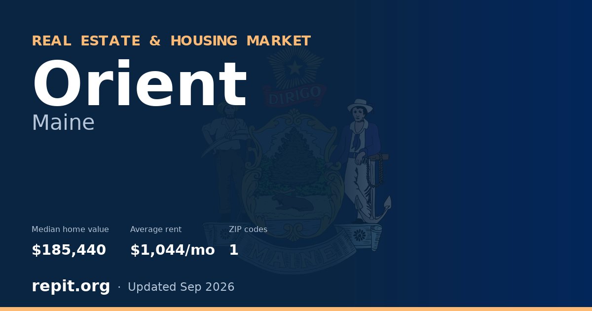 Orient, ME real estate and housing market — median home value $185,440, average rent $1,044/mo, 1 ZIP code