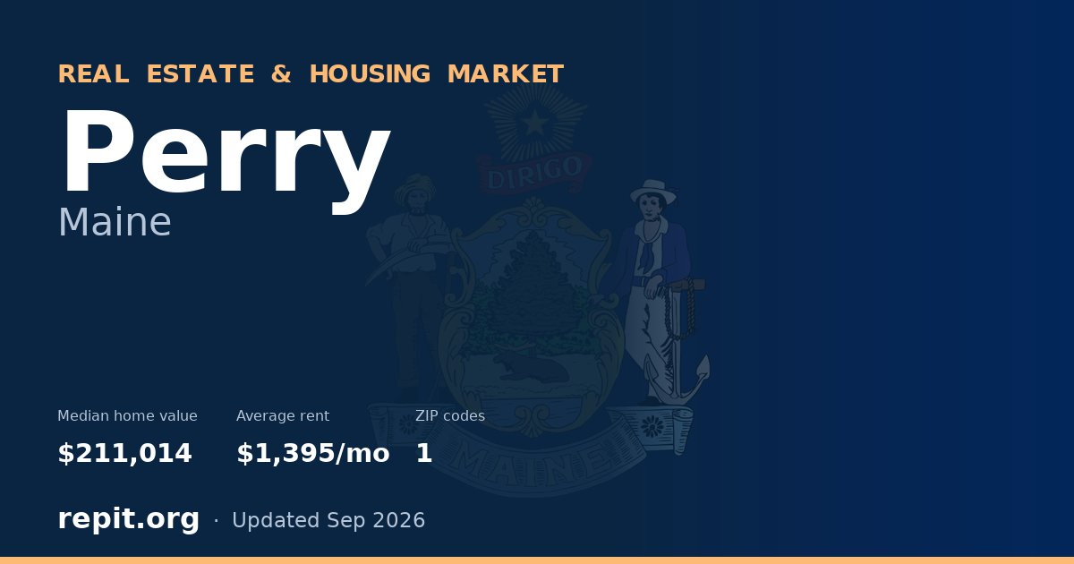Perry, ME real estate and housing market — median home value $211,014, average rent $1,395/mo, 1 ZIP code