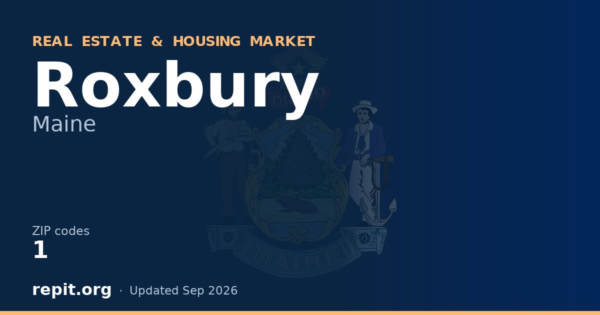 Roxbury, ME real estate and housing market — 1 ZIP code