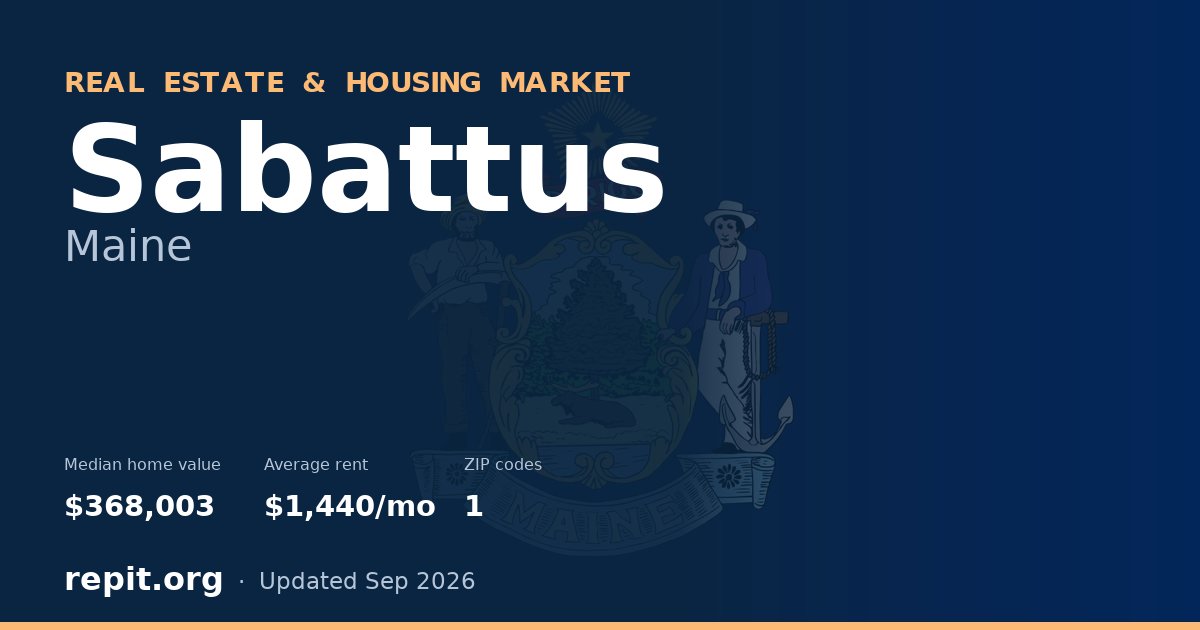 Sabattus, ME real estate and housing market — median home value $368,003, average rent $1,440/mo, 1 ZIP code