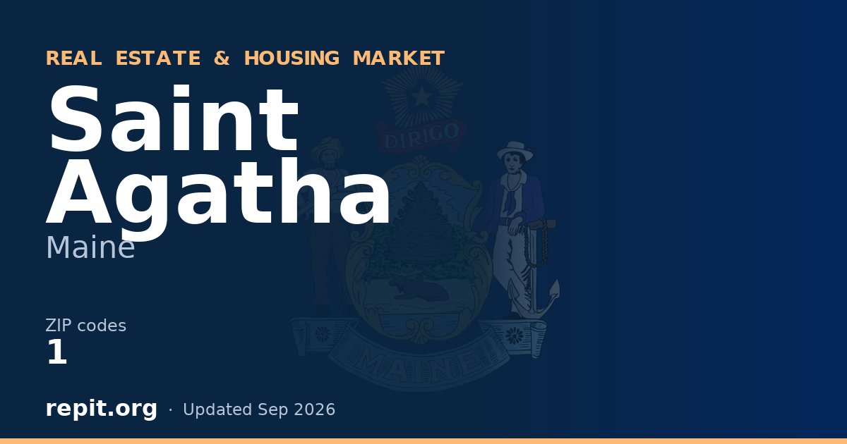 Saint Agatha, ME real estate and housing market — 1 ZIP code
