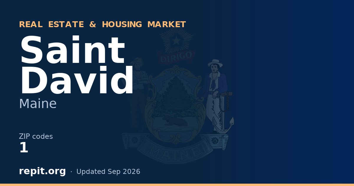Saint David, ME real estate and housing market — 1 ZIP code