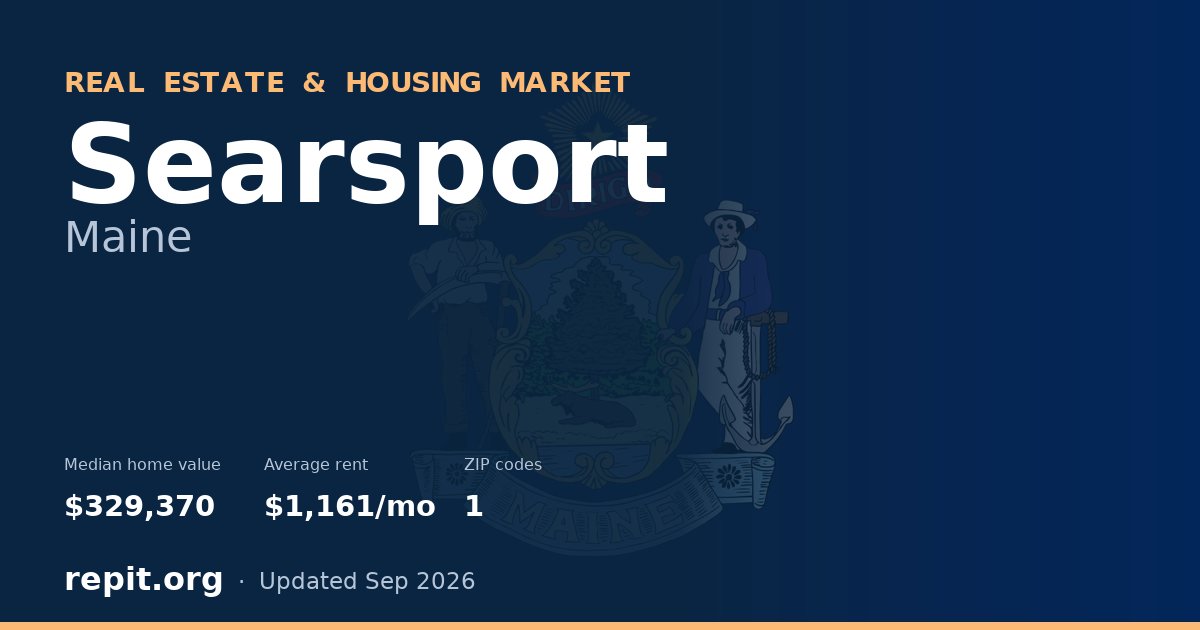 Searsport, ME real estate and housing market — median home value $329,370, average rent $1,161/mo, 1 ZIP code