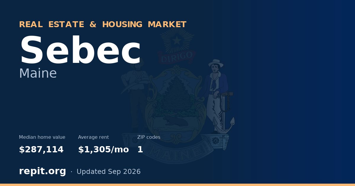Sebec, ME real estate and housing market — median home value $287,114, average rent $1,305/mo, 1 ZIP code