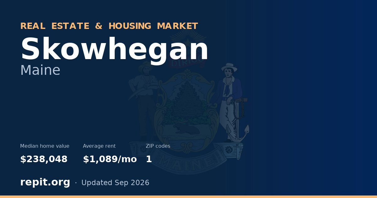 Skowhegan, ME real estate and housing market — median home value $238,048, average rent $1,089/mo, 1 ZIP code