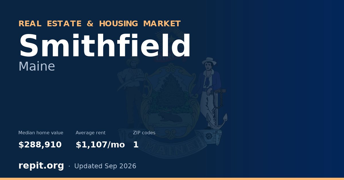 Smithfield, ME real estate and housing market — median home value $288,910, average rent $1,107/mo, 1 ZIP code
