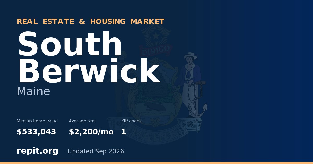 South Berwick, ME real estate and housing market — median home value $533,043, average rent $2,200/mo, 1 ZIP code