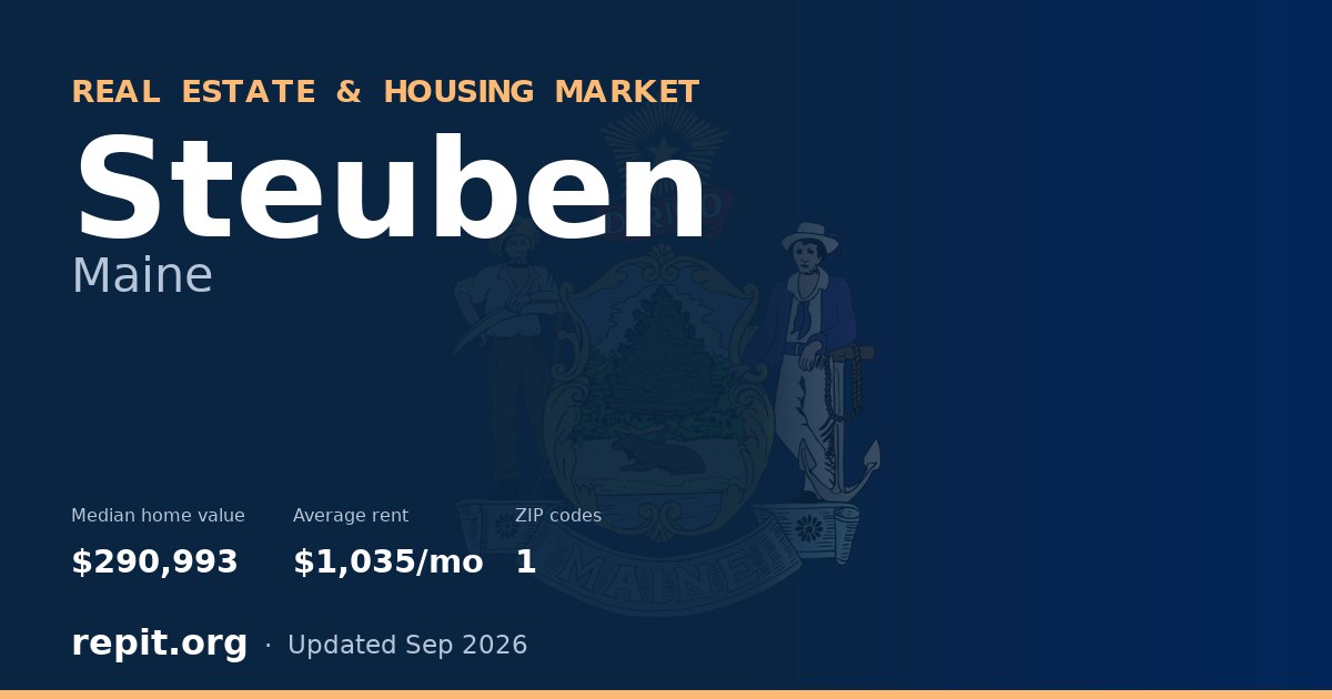 Steuben, ME real estate and housing market — median home value $290,993, average rent $1,035/mo, 1 ZIP code