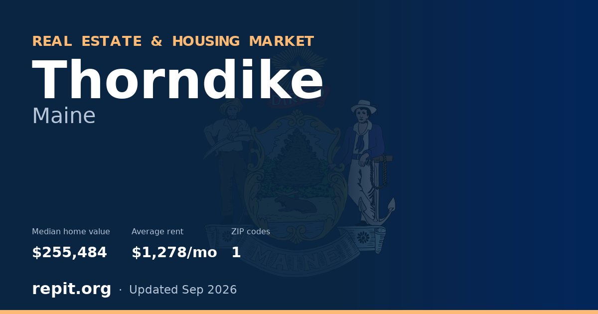 Thorndike, ME real estate and housing market — median home value $255,484, average rent $1,278/mo, 1 ZIP code