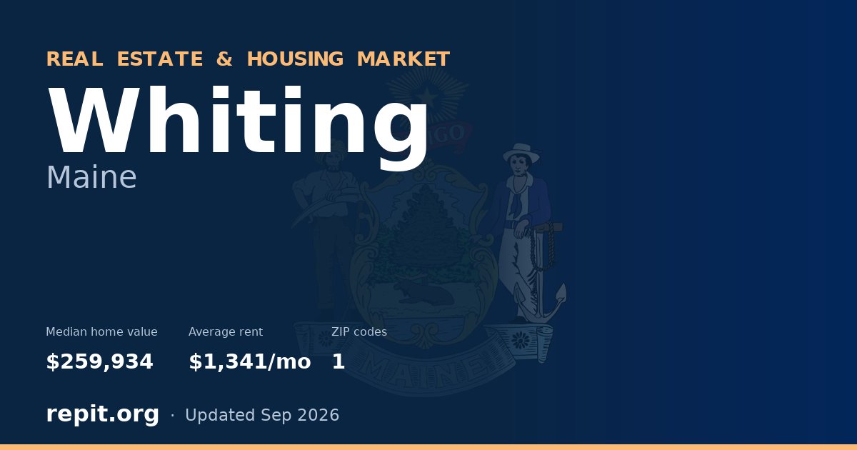 Whiting, ME real estate and housing market — median home value $259,934, average rent $1,341/mo, 1 ZIP code