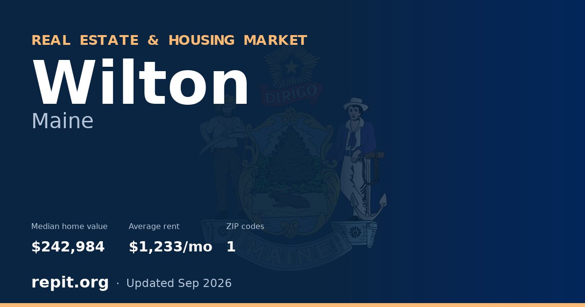 Wilton, ME real estate and housing market — median home value $242,984, average rent $1,233/mo, 1 ZIP code