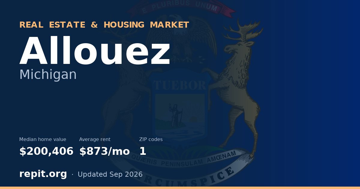 Allouez, MI real estate and housing market — median home value $200,406, average rent $873/mo, 1 ZIP code