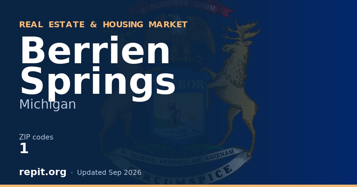 Berrien Springs, MI real estate and housing market — 1 ZIP code
