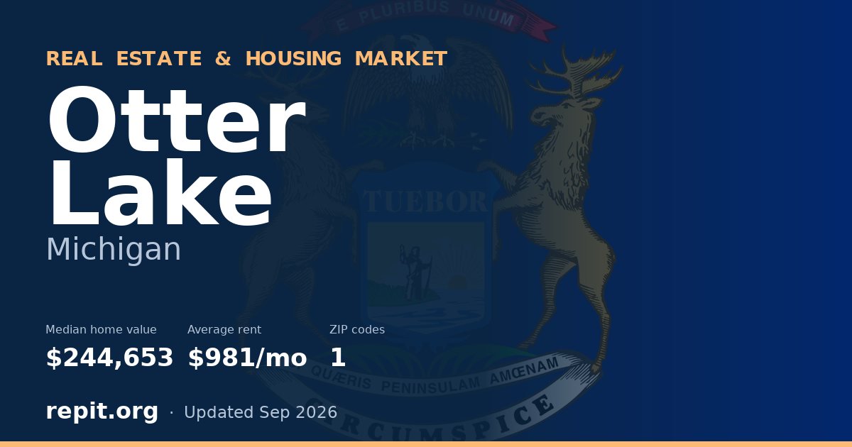 Otter Lake, MI real estate and housing market — median home value $244,653, average rent $981/mo, 1 ZIP code