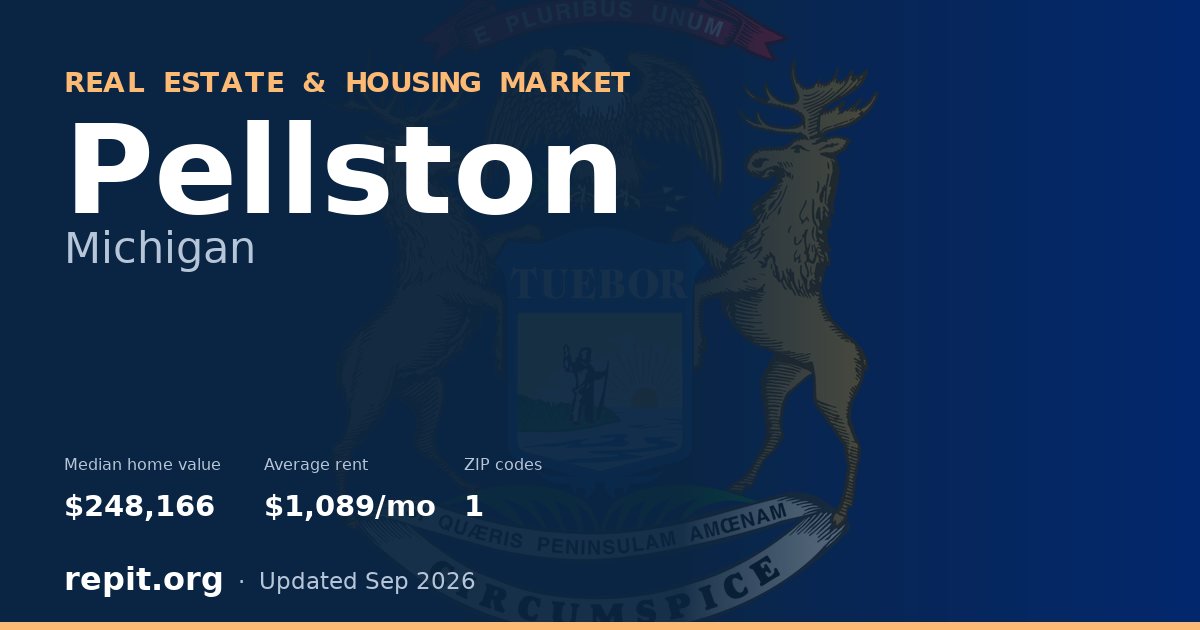 Pellston, MI real estate and housing market — median home value $248,166, average rent $1,089/mo, 1 ZIP code